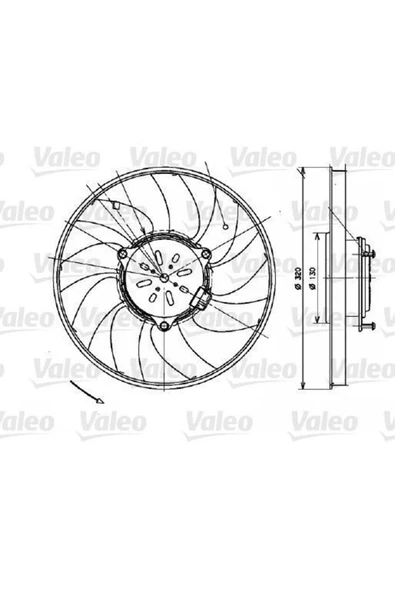 Valeo 696082 Fan Motoru Crafter 06- / Sprınter 06- 12v Ø320 Uyumlu ürün görseli 1