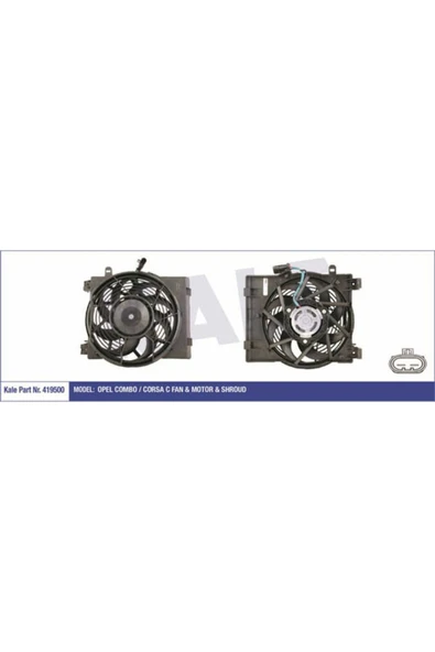 Kale 419500  FAN MOTORU CORSA C 00- 1.0 12V 1.2 16V 1.4 16V DAVLUM ürün görseli 1