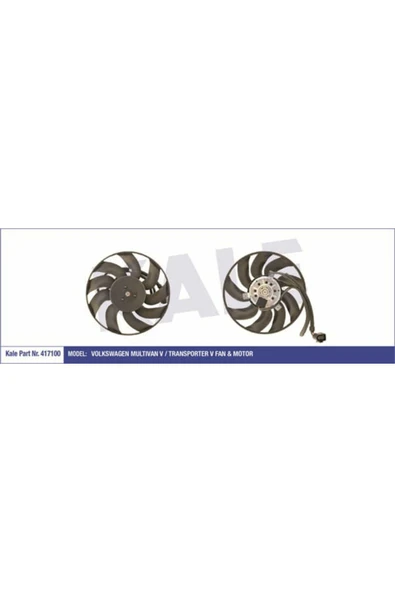 Kale 417100  FAN MOTORU TRANSPORTER T5 03- SAĞ TARAF 350W-295mm ürün görseli 1