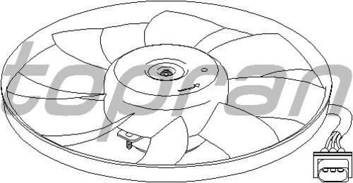 Topran 111452001  Fan Motoru-385 Mm 250/60W (VW Polo 02-10 Seat Ibiza 02-10 Skoda Fabia 00-10) ürün görseli 1
