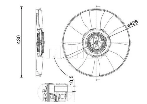 Mahle CFF529000P -knecht-behr Cff529000p Fan Termiği Crafter 2.0 16-dasa-b-c \ Daua-b-c \ Dava \ Dawa 04l121301a ürün görseli 1