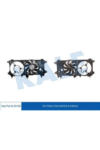 Kale 351325 FAN MOTORU DAVLUMBAZLI FIAT DOBLO 1.3 MJET 03 1.9JTD 01 EURO III TEK MOTORLU KLİMASIZ 18051 ürün görseli 1