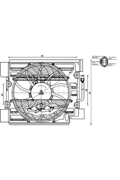 Mahle ACF23000S Acf23000s Fan Motoru (klima) (çap 396mm) E39 M52 B20 (206s3) (eno:8ew351040101) ürün görseli 1