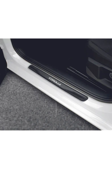 TOYOTA COROLLA 2007-2013 MODELLER NEW KARBON KAPI EŞİĞİ 4 PARÇA YAZILI ürün görseli 1