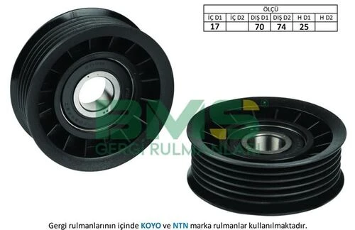 Bms 012  Alternatör V Kayış Gergi Rulmanı Transporter T5 Golf IV 3.2 V6 03- -Blazer Focus 98-01 Mondeo II Tahrik Kayışları 38136110 ürün görseli 1