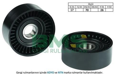 Bms 002  Alternatör V Kayış Gergi Rulmanı Bravo Marea Palio 1.6 16V Escort Accent 1.5D Corolla Uyumlu Vvtı ürün görseli 1