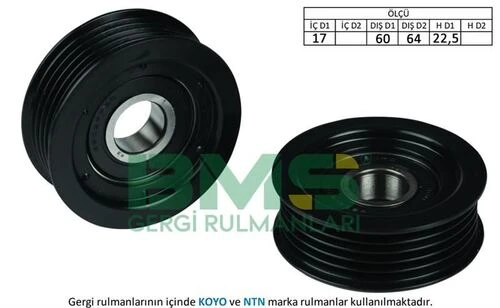 Bms 059  Alternatör V Kayış Gergi Rulmanı Accent Era 1.5 CRDI Elantra 06- Getz 06-Accent Blue 1.6 CRDI 11- ürün görseli 1