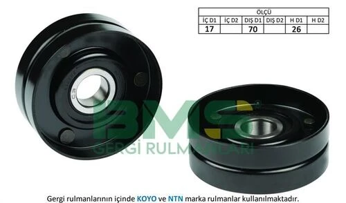 Bms 006  Alternatör V Kayış Gergi Rulmanı Escort 1.3 1.4 1. Vectra B Polo 1.4 1. Freelander 2.0D ürün görseli 1