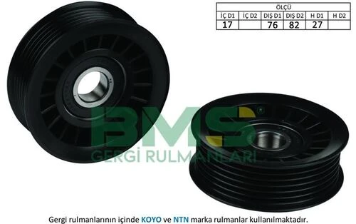 Bms 037  Alternatör V Kayış Gergi Rulmanı 17×82×27 Omega B Sıgnum Vectra A B Vectra C 2.5 2.6 3.0 3.2 V6 ürün görseli 1