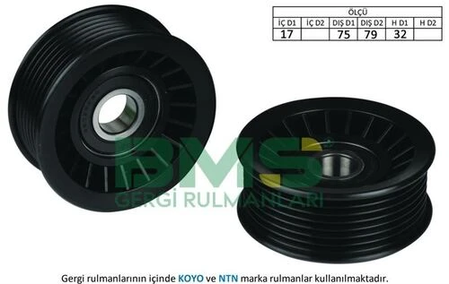 Bms 083  Alternatör V Kayış Gergi Rulmanı Civic Kanallı 17.75×79×32 ürün görseli 1
