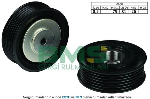 Bms 249 ALTERNATÖR GERGİ RULMANI TRANSPORTER T4 2.0-2.4D-2.5-2.5TDI 90-03 ürün görseli 1