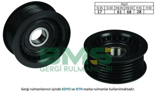 Bms 268  Alternatör Gergi Rulmanı A6-A7-Q7-Touareg 3.0 Tfsı 10 ürün görseli 1
