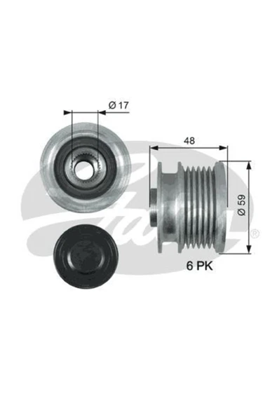 Gates OAP7178 ALTERNATÖR KASNAĞI RULMANLI ASTRA J INSIGNIA ZAFIRA ürün görseli 1