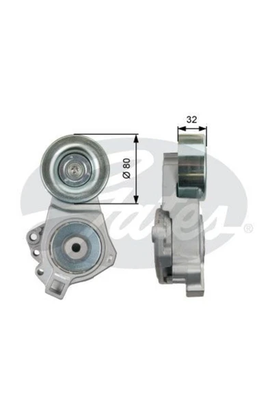 Gates T39098 Alternatör V Kayış Gergi Rulmanı Pajero Iıı Iv 3.0 01- 3.5 V6 00- 3.8 V6 07- ürün görseli 1