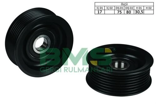 Bms 429  Alternatör V Kayış Gergi Rulmanı 17×75 80×30.5 Plastik Plastik 7Pk Honda Crv III Crv V Stream ürün görseli 1