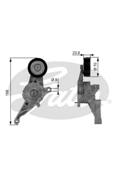 Gates T38436 V Kayıs Gergı Rulmanı Golf V Jetta Caddy / A3 1.6 Fsı Blf Bag Blp Kutuklu ürün görseli 1