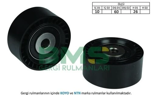 Bms 349 ALTERNATÖR V KAYIŞ GERGİ RULMANI 10×60×26 PLASTİK PLASTİK CITROEN ürün görseli 1