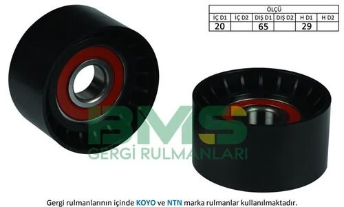 Bms 347  Alternatör V Kayış Gergi Rulmanı 20×65×29 Plastik Plastik Mitsubishi Canter Euro5 ürün görseli 1