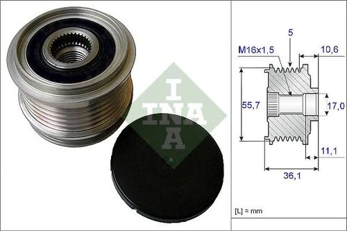 INA 535016110  Alternatör Rulmanı Volvo C30 06-12 C70 06-12 S40 Iı 11-2.4-d3-d4-d5 Ford Kuga Iı 11-17 2.4 6m5t10300sa ürün görseli 1
