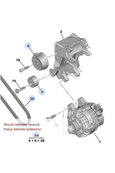 1613844680 ALTERNATÖR RULMANI 2RULMAN+1KAYIS SCUDO 99- DU ürün görseli 1