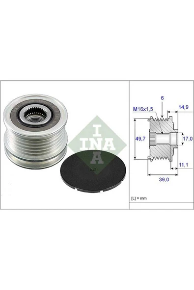 INA 535005010  V KAYIŞ GERGİ RULMANI MERCEDES C SERI SPRINTER 00-0 ürün görseli 1