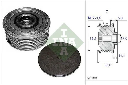 INA 535008710  Alternatör Gergi Rulmanı Transit 00-mako Tip Yc1t10300bc ürün görseli 1