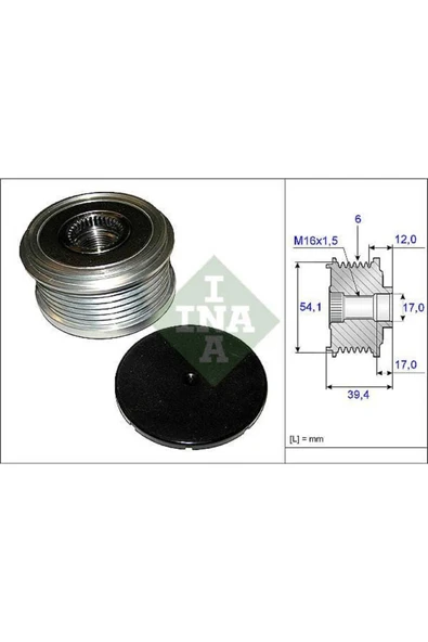 INA 535009010  ALTERNATÖR KASNAĞI RULMANLI FIESTA V 01-10 -FUSION ürün görseli 1