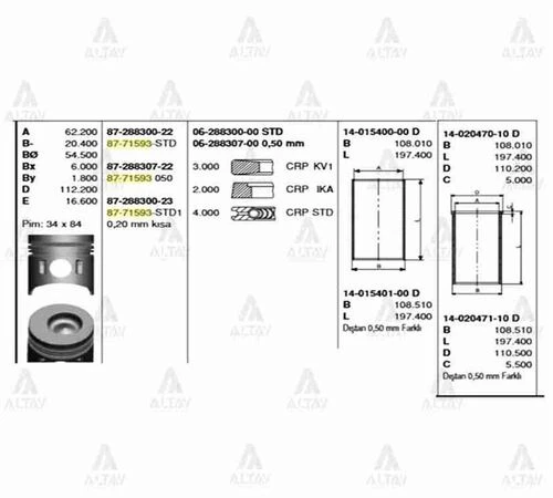 Goetze 14 ISS -20471-10 Gömlek 0.50 Flanşlı Canter 449 659 ürün görseli 1
