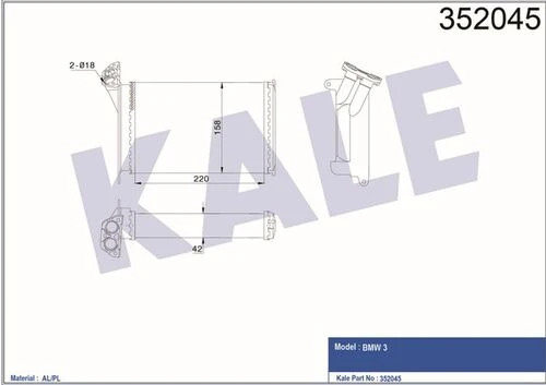 Kale 352045  KALORİFER BMW 3 ürün görseli 1