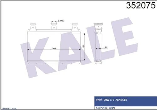 Kale 352075  KALORİFER BMW 5 6 E60-E61 03- AL PL BRZ ürün görseli 1