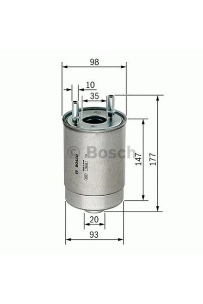 Bosch F026402067 MAZOT FILTRESI FLUENCE MEGANE III S.TOURER SCENIC III 1.5 K9K SUZUKI GRAND VITARA  1.9 DDIS ürün görseli 1