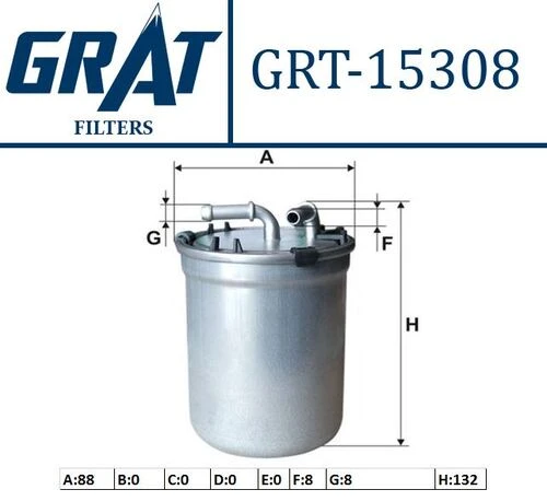 Grat 15308  Mazot Filtresi Polo V Polo 9N Polo 6R / Fabia 1.4 TDI 1.6 TDCI ürün görseli 1
