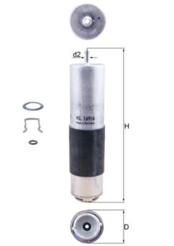 Mahle KL1696D -knecht-behr Kl1696d Yakıt Filtresi Om626 C-class W205 14 18 S205 14 17 A6260900452 ürün görseli 1