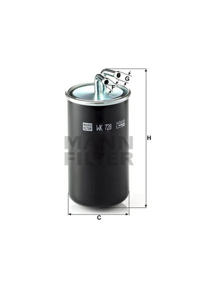 Mann WK728 Mazot Fıltresı Grandıs 05-11 2.0 Dı-d Lancer 08- Outlander 07-12 2.0 Dı-d ürün görseli 1