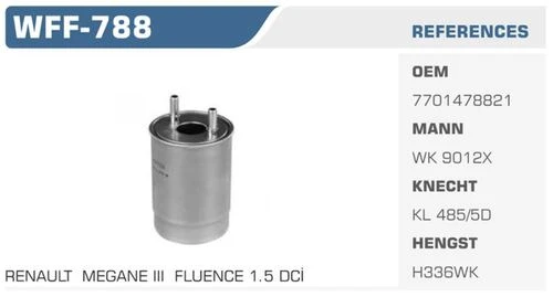 Winkel WFF -788 Mazot Filtresi Megane III 09- Grand Scenic III 09- Fluence 10- 1.5 DCI ürün görseli 1
