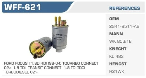 Winkel WFF -621 Mazot Filtresi Fiesta IV Focus Transit Connect 1.8Dı 1.8 TDCI 75Bg ürün görseli 1