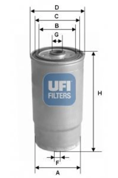 UFI 24.379.01  Mazot Filtresi Passat / 80 A4 A6 / S70 1.9 Tdı Ahh Ahu 1z ürün görseli 1