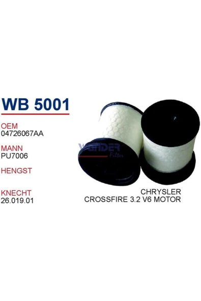 Wunder WB5001 Mazot Filtresi Captiva 10- (İkili) Pu7006 Fn0291 ürün görseli 1