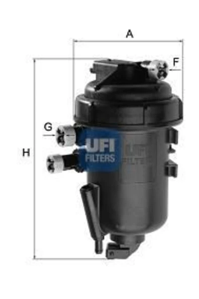 UFI 55.147.00  Mazot Filtresi Albea Doblo 05- Punto Ducato / Boxer / Jumper / Astra H Corsa C Combo A ürün görseli 1