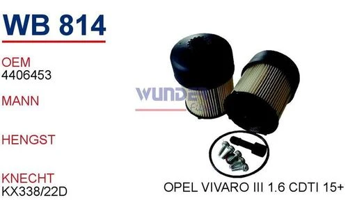 Wunder WB814 Mazot Filtresi Trafic Master III Pu9009Zkıt Fn0019 ürün görseli 1
