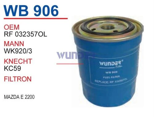 Wunder WB906 Mazot Filtresi H100 L300 Kapalı Wk9203 Fn0026 ürün görseli 1
