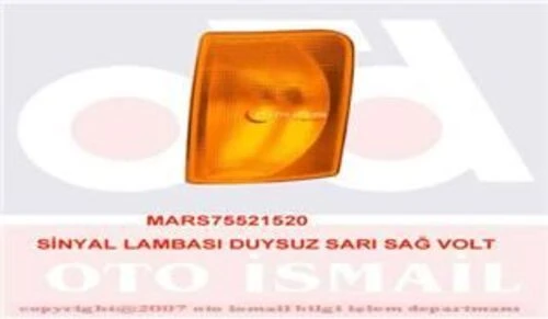 Mars 521520  Sinyal Lambası Sağ Lt35 96-03 Duysuz Sarı ürün görseli 1