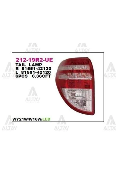 DEPO 21219R2LUE 212-19r2l-ue Stop Lambası Sol- Toyota Rav4 08-09 ürün görseli 1