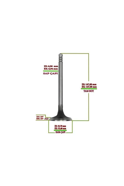 Supar 103081316 SUBAP INEX STD TAKIM STELLITLI 16V HD35-HD75 EURO4 SPR-3231PSPR-3 ürün görseli 1