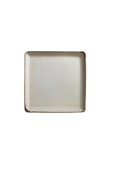 Ahşap Ayaklı Pearl Kare 25 cm Servis Tabağı Tarçın 9 cm ürün görseli 1