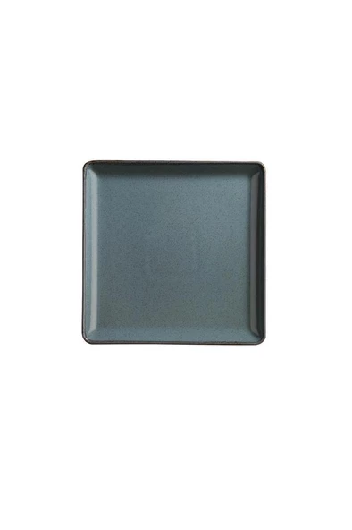 Ahşap Yuvarlak Ayaklı Pearl Kare 19 cm Servis Tabağı Mavi 9 cm ürün görseli 1