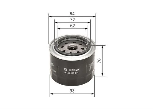 Bosch 0451103341  YAĞ FİLTRESİ FREELANDER SOFT TOP 98-00 98-06 2.0D ürün görseli 1
