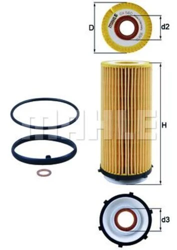 Mahle OX560D YAĞ FİLTRESİ BMW 3 BMW 5 BMW X5 E70 BMW X6 E90 E91 E ürün görseli 1