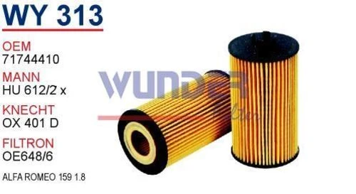 Wunder WY313 Wy313 Yag Filtresi - Opel Astra H- J 1.4-1.6-Corsad-Insign 540123408 ürün görseli 1
