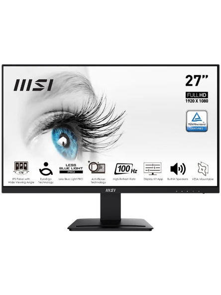 MSI PRO MP273A 27'' FHD FLAT IPS 100HZ 1MS FREESYNC MONITOR ürün görseli 1